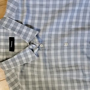 Theory linen/cotton button down shirt large